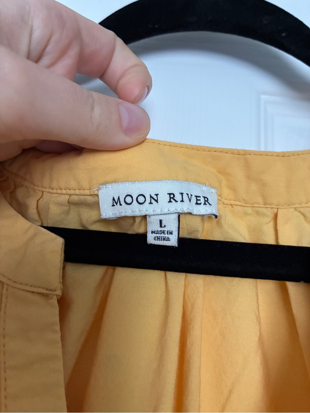Moon River Yellow Eyelet Maxi Dress with Puff Sleeves - Picture 3 of 5